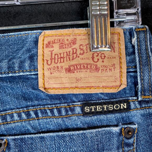 John B Stetson Co Womens Jeans Blue Denim Classic Bootcut 100% Cotton Stretch 2 - Picture 12 of 14